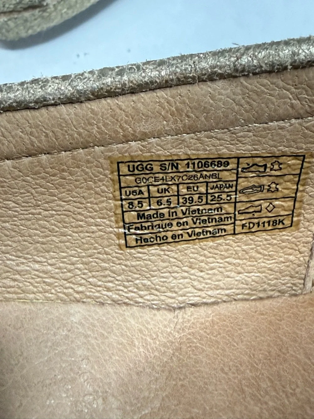 UGG Clair Metallic Gold Loafers 8.5